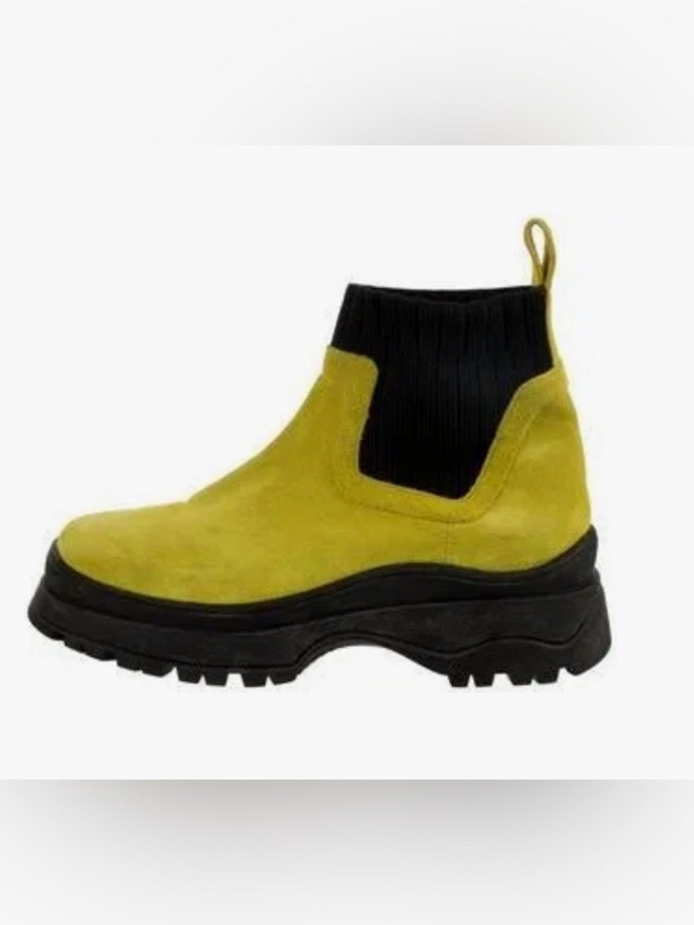 STAUD Suede yellow chartreuse Chelsea ankle booties size 8 (38.5)